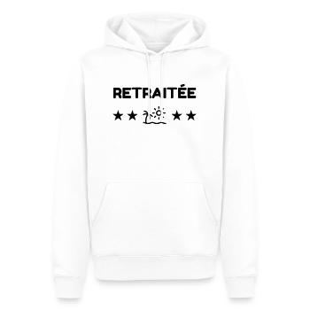 Retirement Retired Ruhestand Retraite Retraitée - Men’s Premium Organic Hoodie - white - Front - Nico (187cm)