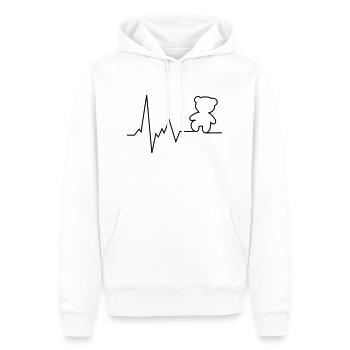 pulsation du cœur nounours - Sweat à capuche Premium bio Homme - blanc - Devant - Nico (187cm)