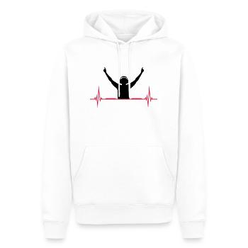 Conception de Pulse DJ - Sweat à capuche Premium bio Homme - blanc - Devant - Nico (187cm)