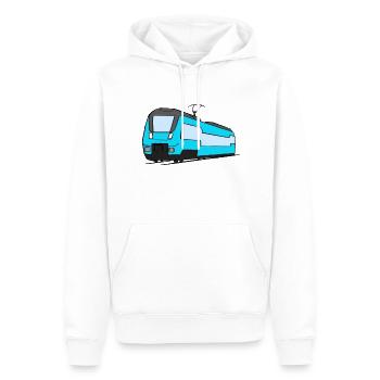 Regional train train locomotive railroad model railway - Men’s Premium Organic Hoodie - white - Front - Nico (187cm)