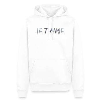 Je t’aime, la Saint Valentin - Sweat à capuche Premium bio Homme - blanc - Devant - Nico (187cm)