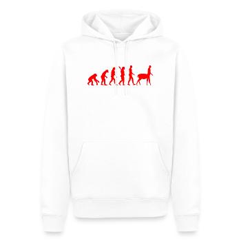 Evolution vers le centaure - Sweat à capuche Premium bio Homme - blanc - Devant - Nico (187cm)