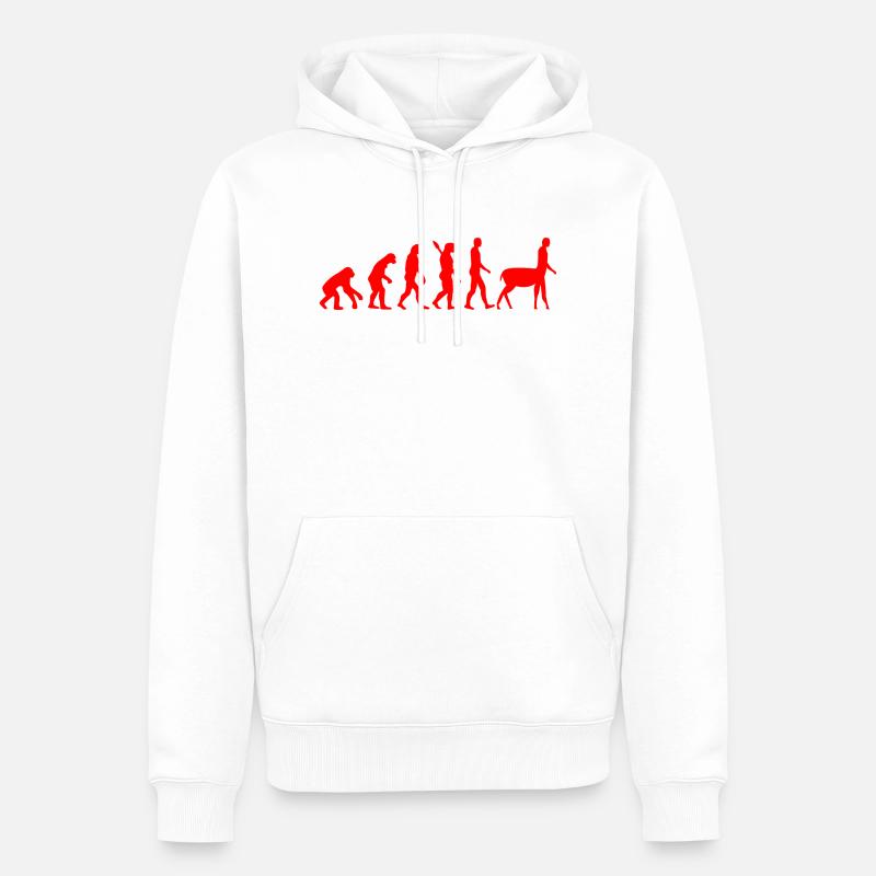 Evolution zum Zentaur - Männer Premium Bio Hoodie - Weiß
