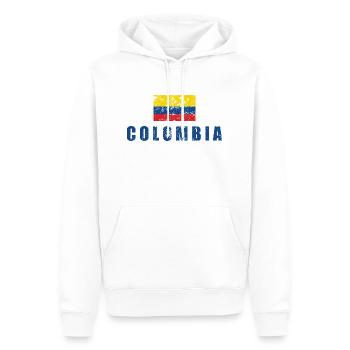 Colombie - Sweat à capuche Premium bio Homme - blanc - Devant - Nico (187cm)