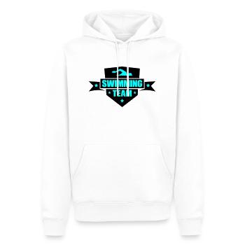Équipe de natation - Sweat à capuche Premium bio Homme - blanc - Devant - Nico (187cm)