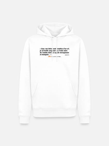 Azur... (b) - Sweat à capuche Premium bio Homme - blanc