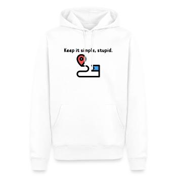 Keep it Simple, Stupid. - Männer Premium Bio Hoodie - Weiß - Vorne - Nico (187cm)