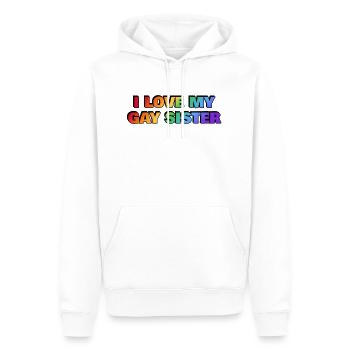 J’aime ma soeur gay PRIDE - Sweat à capuche Premium bio Homme - blanc - Devant - Nico (187cm)