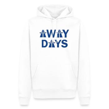 Away Day Blau - Männer Premium Bio Hoodie - Weiß - Vorne - Nico (187cm)