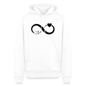 Infinity Heart and Camping 1 - - Men’s Premium Organic Hoodie - white - Front - Nico (187cm)
