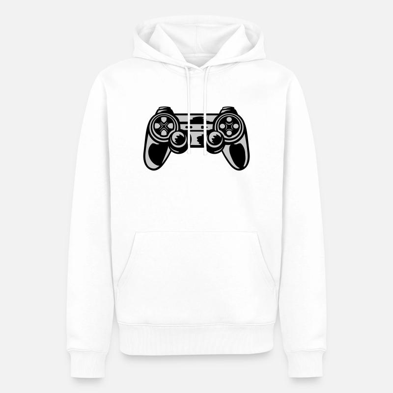 Konsole Retro Controller Gamer - Männer Premium Bio Hoodie - Weiß
