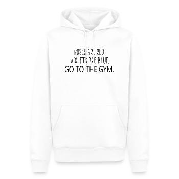 Rosen sind rot Gym Zitat - Männer Premium Bio Hoodie - Weiß - Vorne - Nico (187cm)