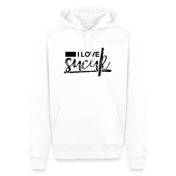 J’adore Sucuk Saucisse turque Ail Nourriture délicieuse - Sweat à capuche Premium bio Homme - blanc - Devant - Nico (187cm)