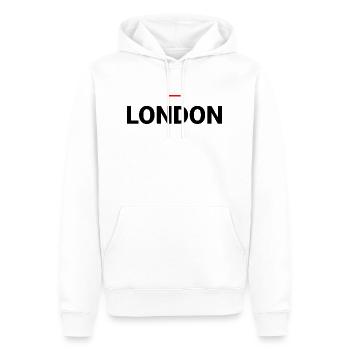 LONDON - Sweat à capuche Premium bio Homme - blanc - Devant - Nico (187cm)