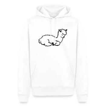 Pyjama lama fatigué Amour l’alpaga vectoriel de lama - Sweat à capuche Premium bio Homme - blanc - Devant - Nico (187cm)