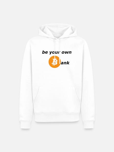 be your own bank - Männer Premium Bio Hoodie - Weiß