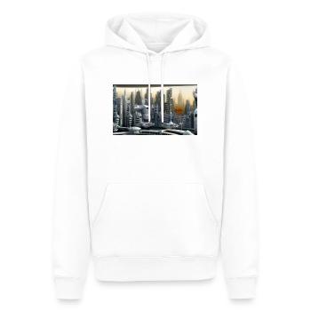 City of the future - Men’s Premium Organic Hoodie - white - Front - Nico (187cm)