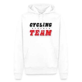Cycling Team - Men’s Premium Organic Hoodie - white - Front - Nico (187cm)