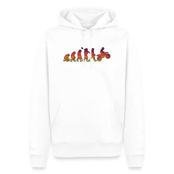 Evolution Graphic Dirt Biker Motorcycle Enduro Mot - Männer Premium Bio Hoodie - Weiß - Vorne - Nico (187cm)