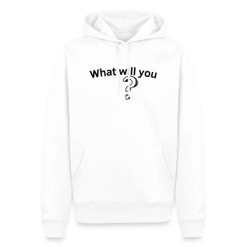 Que voulez-vous en anglais - Sweat à capuche Premium bio Homme - blanc - Devant - Nico (187cm)
