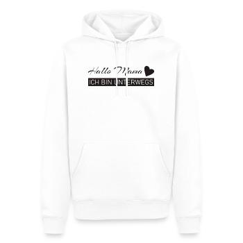 Hallo Papa - ich bin unterwegs - Männer Premium Bio Hoodie - Weiß - Vorne - Nico (187cm)