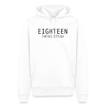 18. Geburtstag Geschenk Eighteen limited Edition - Männer Premium Bio Hoodie - Weiß - Vorne - Nico (187cm)