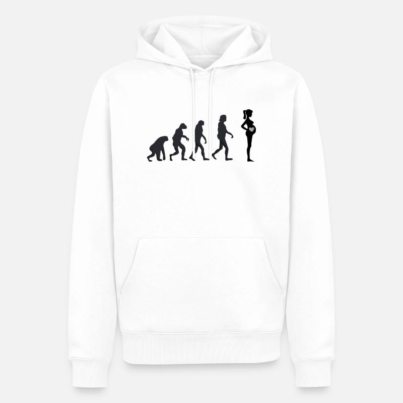 Schwanger - Menschliche Evolution - Männer Premium Bio Hoodie - Weiß