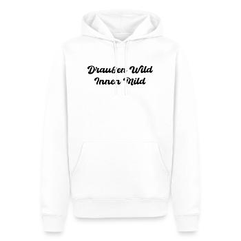 Draussen Wild - Innen Mild - Männer Premium Bio Hoodie - Weiß - Vorne - Nico (187cm)
