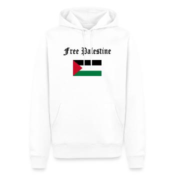 Libérer la Palestine - Sweat à capuche Premium bio Homme - blanc - Devant - Nico (187cm)