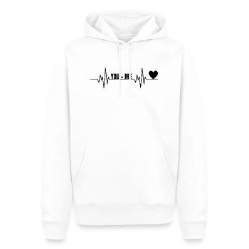 Amour - Sweat à capuche Premium bio Homme - blanc - Devant - Nico (187cm)