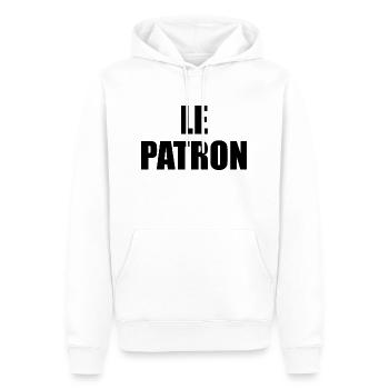 Le patron - Sweat à capuche Premium bio Homme - blanc - Devant - Nico (187cm)