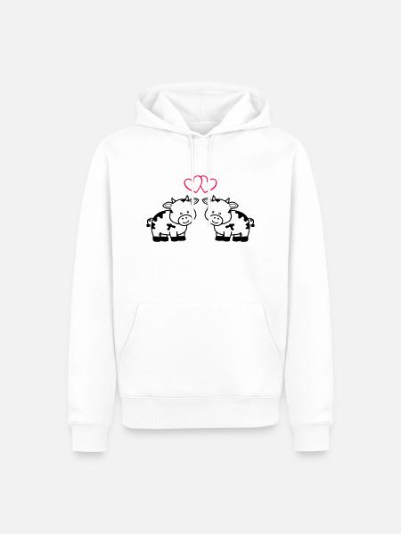 cows in love - Männer Premium Bio Hoodie - Weiß