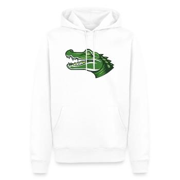 Paul das Krokodil - Männer Premium Bio Hoodie - Weiß - Vorne - Nico (187cm)