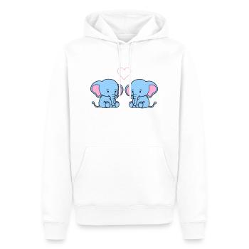 elephant love - Männer Premium Bio Hoodie - Weiß - Vorne - Nico (187cm)