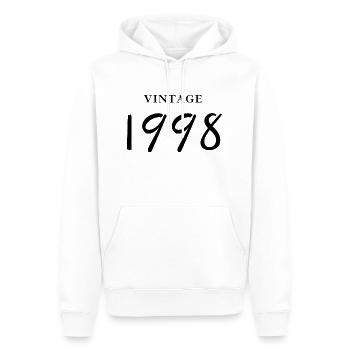 Jahrgang 1998 - Geschenkidee zum Geburtstag - Männer Premium Bio Hoodie - Weiß - Vorne - Nico (187cm)