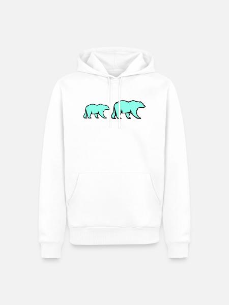 Eisbären - Männer Premium Bio Hoodie - Weiß