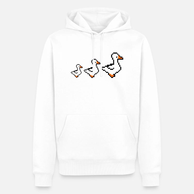 pixel enten - Männer Premium Bio Hoodie - Weiß