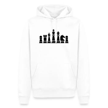Pièces d’échecs - Sweat à capuche Premium bio Homme - blanc - Devant - Nico (187cm)