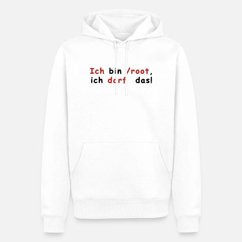 Root Linux - Männer Premium Bio Hoodie - Weiß