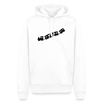 train - Sweat à capuche Premium bio Homme - blanc - Devant - Nico (187cm)