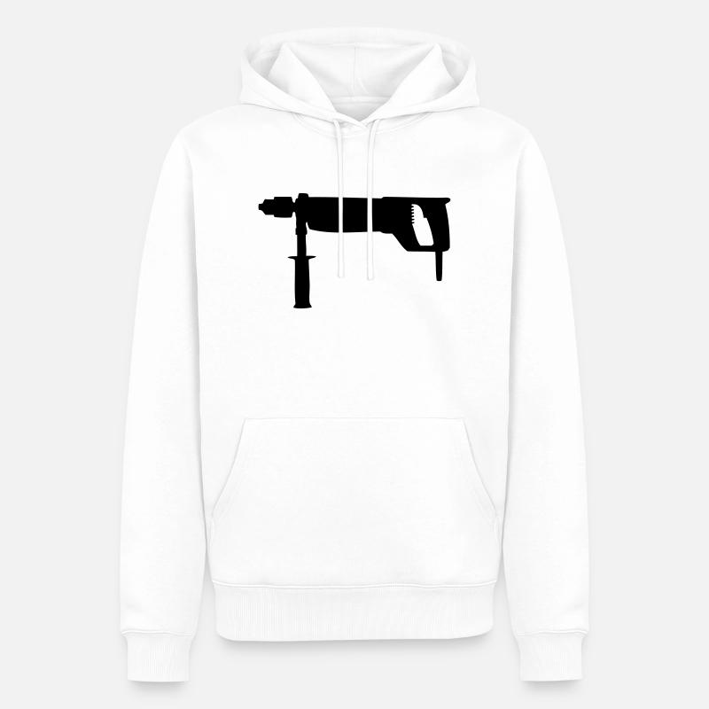 Perceuse - Sweat à capuche Premium bio Homme - blanc