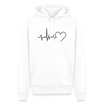 Heartbeat - Männer Premium Bio Hoodie - Weiß - Vorne - Nico (187cm)