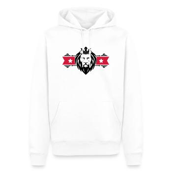 Bannière tête de Lion - tête de lion - Sweat à capuche Premium bio Homme - blanc - Devant - Nico (187cm)