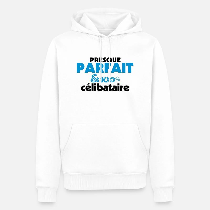 Almost Perfect - 100% SINGLE (2c) - Männer Premium Bio Hoodie - Weiß
