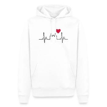 Lübeck - Männer Premium Bio Hoodie - Weiß - Vorne - Nico (187cm)