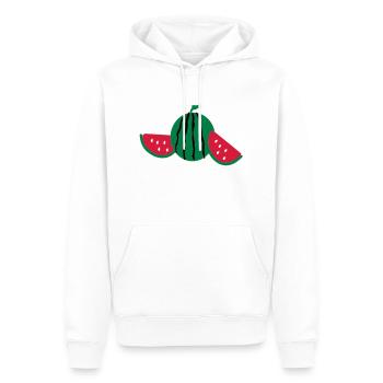 Pastèque fruits - Sweat à capuche Premium bio Homme - blanc - Devant - Nico (187cm)