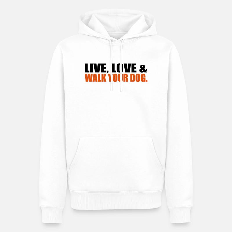 Hund - Männer Premium Bio Hoodie - Weiß