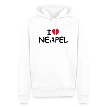 J'aime Naples - Sweat à capuche Premium bio Homme - blanc - Devant - Nico (187cm)