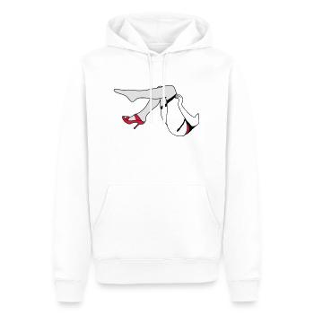 jambes de femme_d1 - Sweat à capuche Premium bio Homme - blanc - Devant - Nico (187cm)