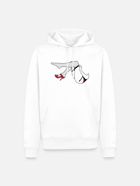 woman legs_d1 - Men’s Premium Organic Hoodie - white